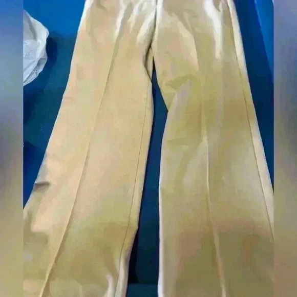 Talbots size 8p stretch wide leg khaki business casual  Dress Pants - Picture 3 of 4